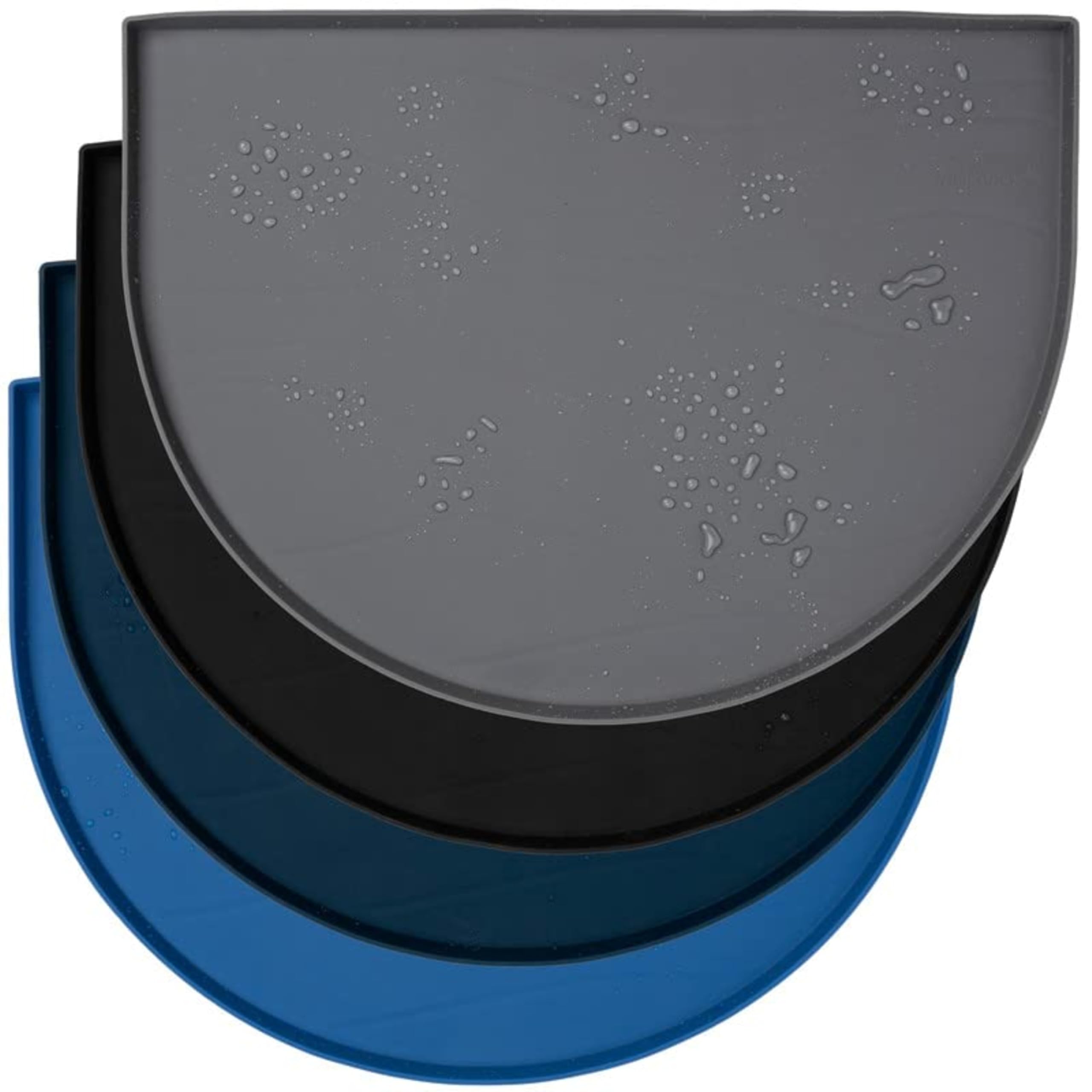 Leashboss Fountain Mat, Silicone Water Mat Designed for Pet Fountains, Dog Gravity Water Bowls, Mats for Automatic Dispensing Cat Feeders up to 14 cm (Large- 66 x 53 cm, Grey)