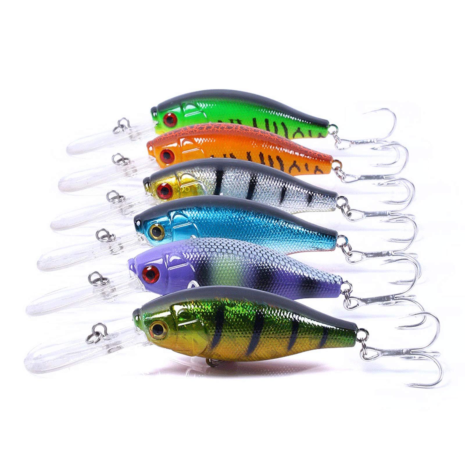 6 Pcs Fishing Gear Lures Fake Bait For Fishing Top Water Lure Attractant Crank Bait Outdoors Spinner Baits