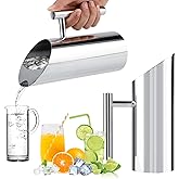 33oz/1L Stainless Steel Water Pitcher with Spout Guard, Food Grade Modern Metal Water Jug - Hot/Cold Drink - Heat Insulation Handle Ice Guard Water Pot for Iced/Hot Tea, Fruit Tea, Coffee, Milk