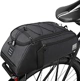 HOMPER Cycle Saddle Rear Rack Pannier Bag 8L Black 300D Polyester