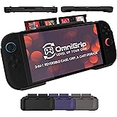 OmniGrip 3-in-1 Nintendo Switch 2 Grip Case & Reversible Switch Cover, Ergonomic Handheld Grip – 4-Game Card Storage, Secure Joy-Con Lock, Low-Profile Shell, Scratch & Dust Console Protection – Black