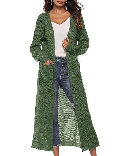 Long Sleeve Mid Calf Long Cardigan Coat 