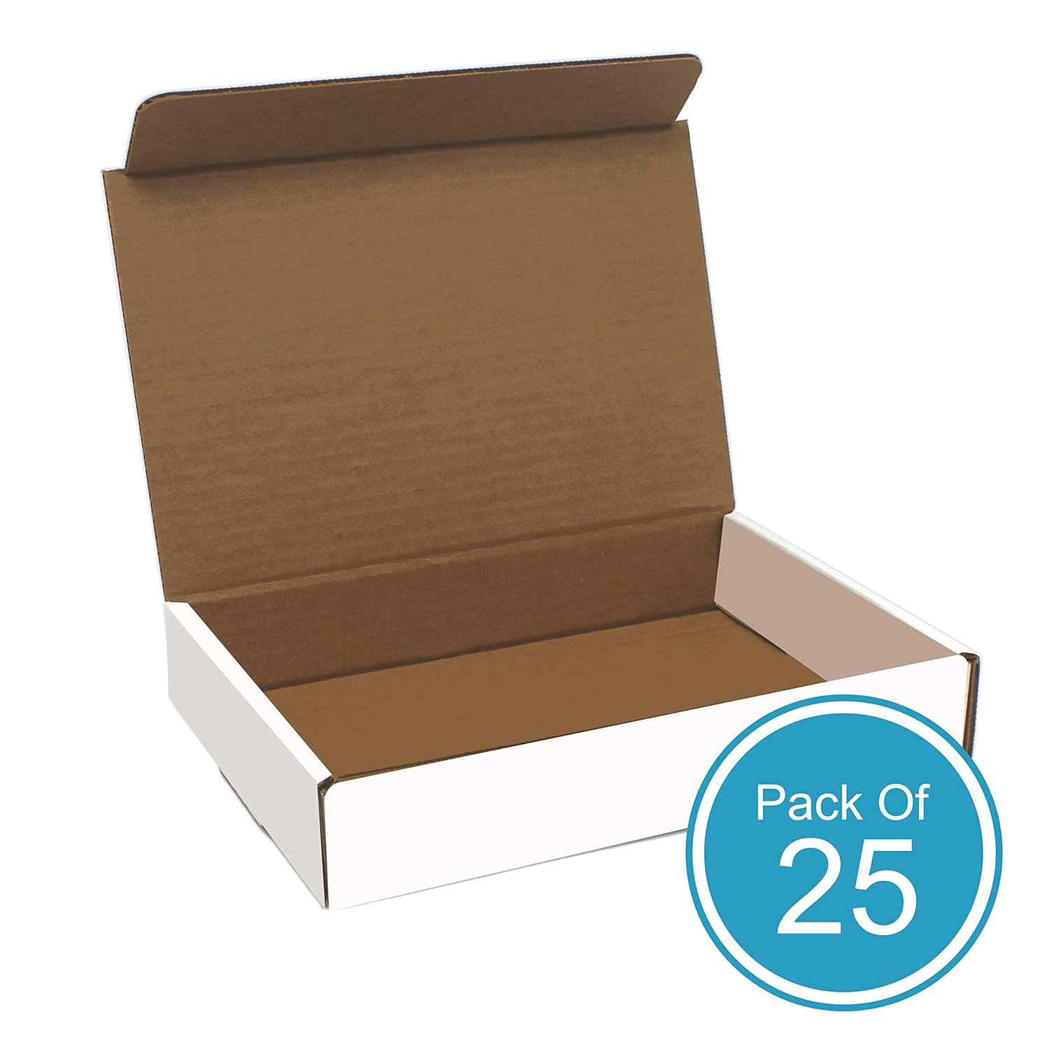 White Cardboard Shipping Box - Pack of 25, 11 x 8.75 x 2 Inches, White, Corrugated Box