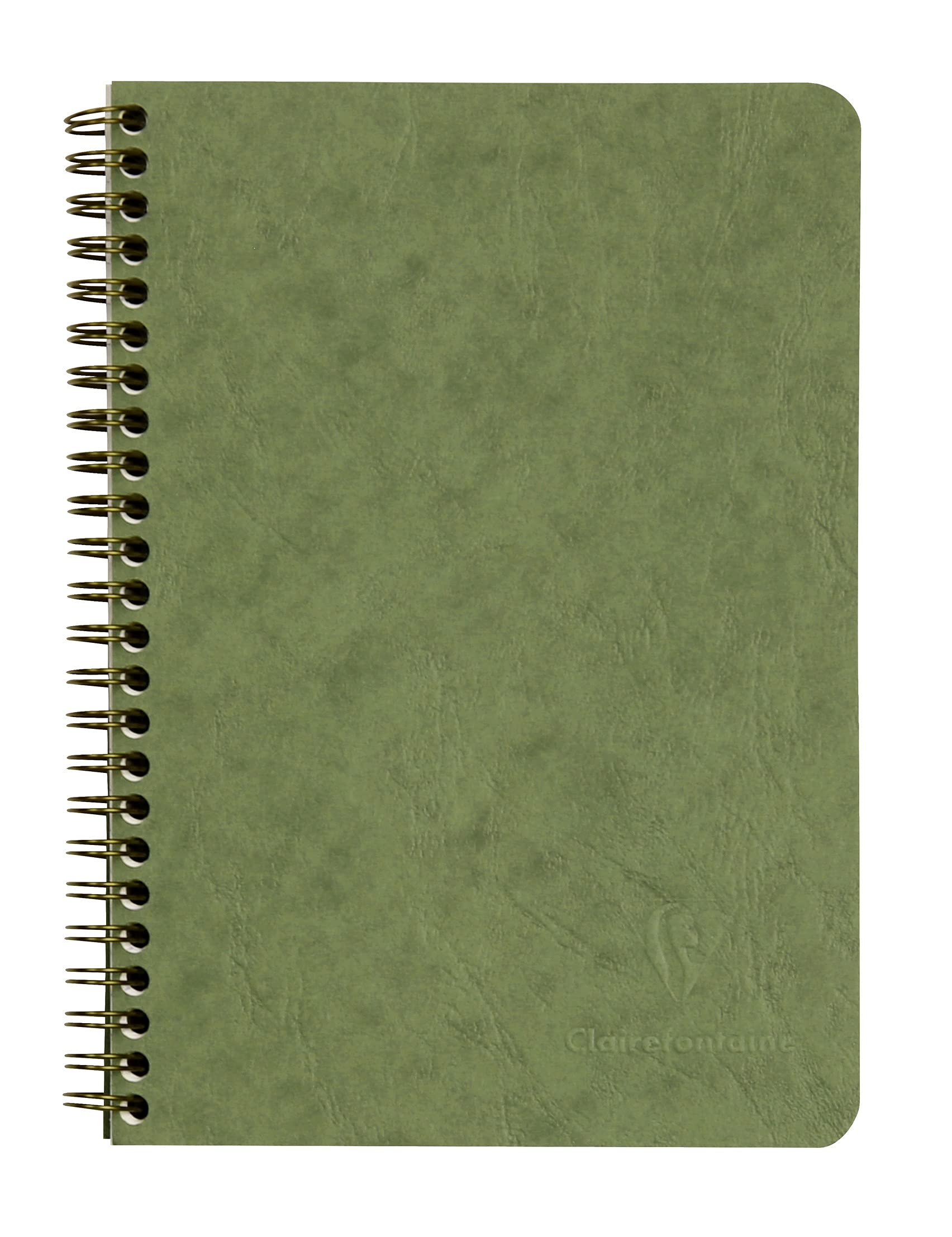 Clairefontaine 785663C Collection Age Bag - Green Pocket Notebook - A5 14.8x21cm - 120 Detachable Pages w/ Handles + 3 Dividers w/ Pockets - Leather Card Cover