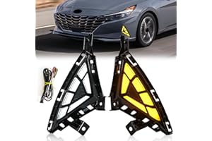 AFOGGEST Daytime Running Light For Hyundai Elantra 2021 2022 LED Fog Lamps Replacement DRL LED Light with Amber Turn Signal
