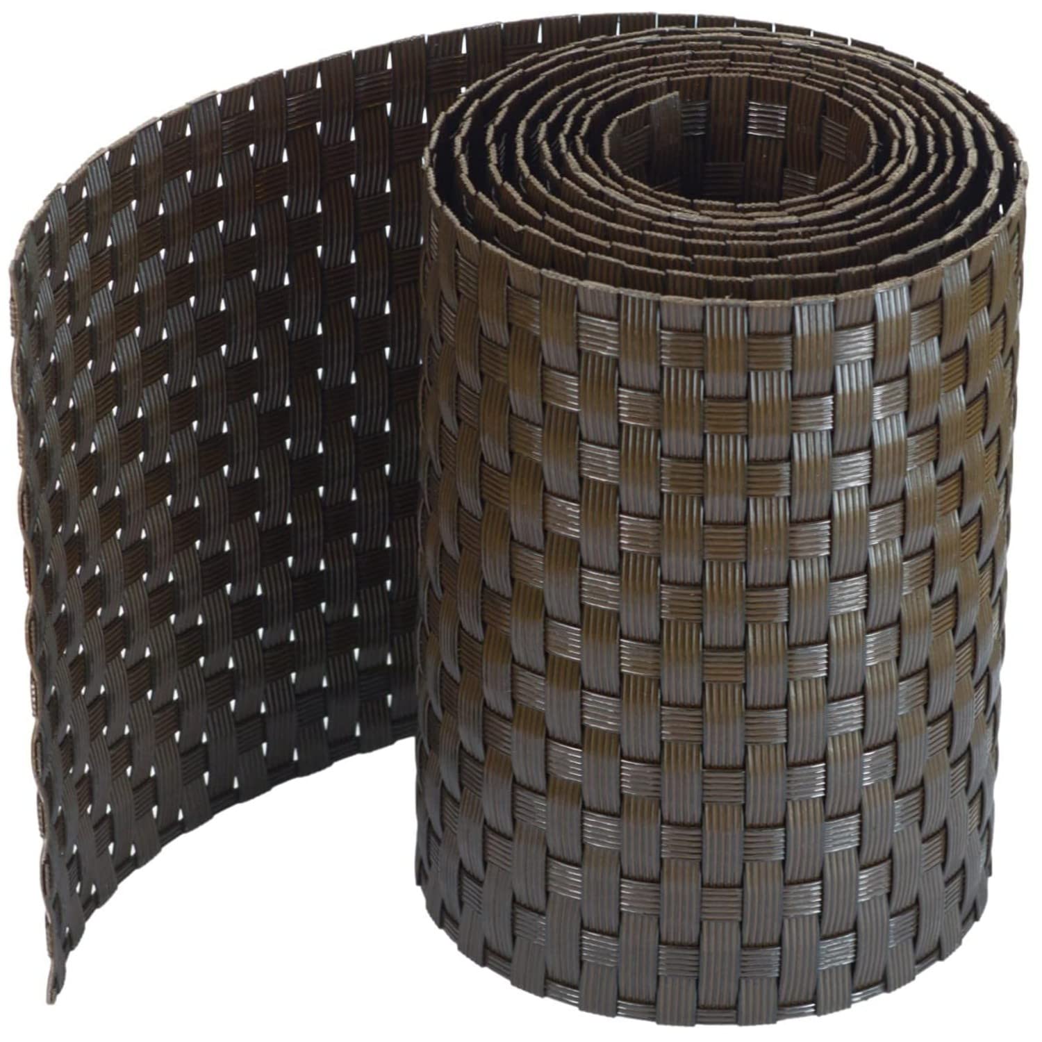 workingHOUSE Polyrattan Privacy Screen Strips for Double Bar Mesh - Weatherproof Strips for Fence, Balcony and Terrace 255cm Length x 19cm Height (Light brown)