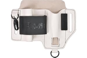 FESA Leather Multitool Sheath for Belt - Leather EDC Pouch Organizer for Tactical Pocket Knife, Flashlight & Pen - with Swivel Snap Hook - Work & Everyday Use Utility EDC Belt Pouch for Men