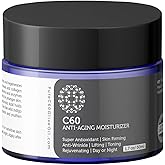 C60 Anti-Aging Moisturizer Face Cream 50ml with Hyaluronic Acid, Vitamins B + C + E & CoQ 10 for Men & Women Made with Organic Ingredients - From The Leading Global Producer