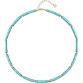 CANEVINKA Bohemian Beaded Choker Necklace 18K Gold Plated Bead Pendant Necklace Vintage Handmade Jewelry for Women