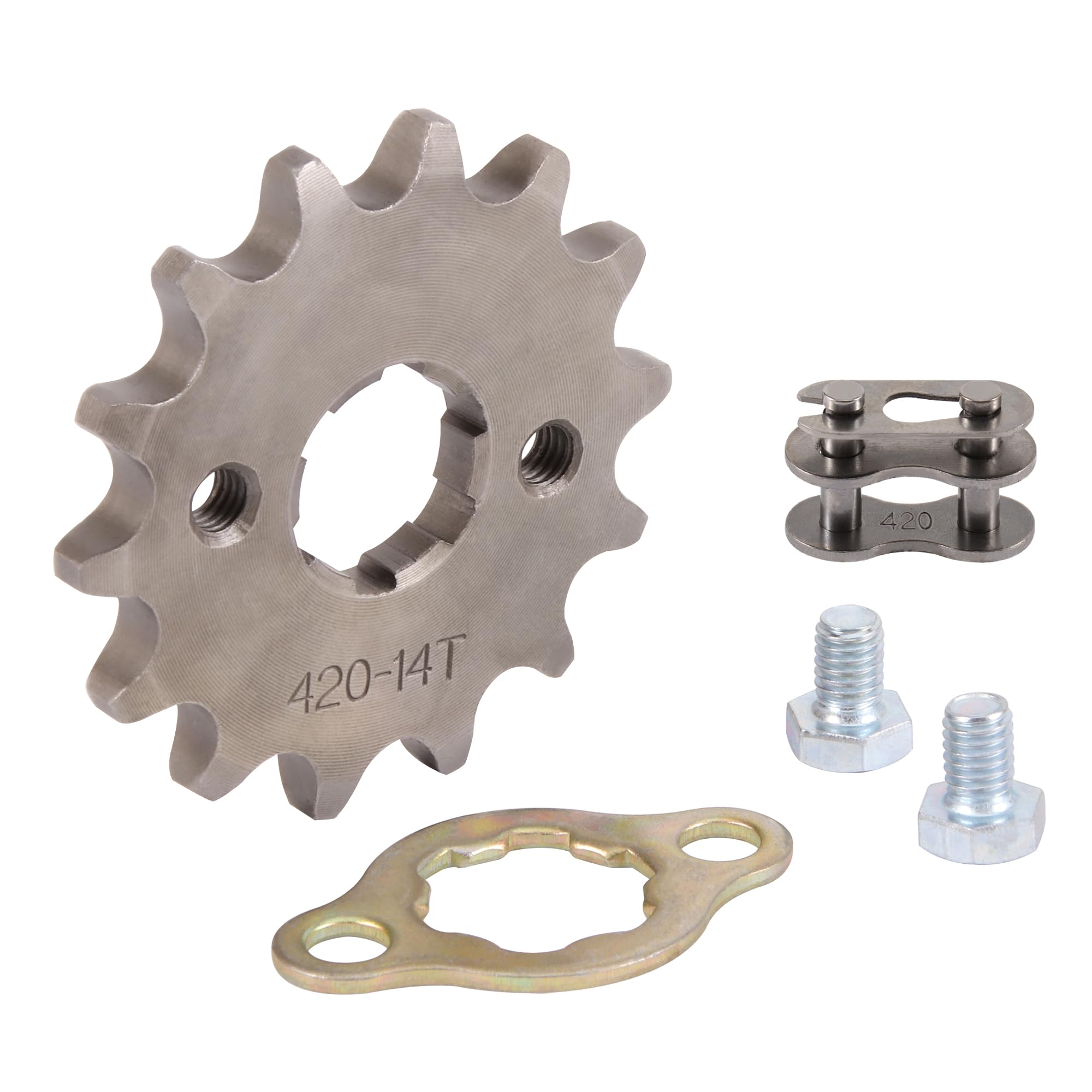 WOOSTAR Motorcycle 420-14T Front Sprocket 20mm for TTR 125 LE 1971 SL100 Brixton BX 125 50cc 70cc 90cc 110cc 125cc Dirt Pit Bike Mini Bike ATV 4 Wheeler Moped