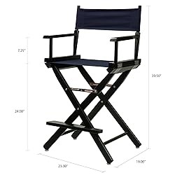 Casual Home 24" Director's Chair Black Frame-with
