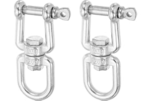 MECCANIXITY Heavy Duty M8 Double Swivel Eye Hook, 304 Stainless Steel Ended Eye x Jaw Chain Swivel Shackle Ring Connector Loa