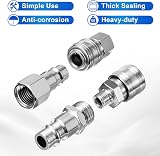 Spurtar 10 Pcs Air Line Connectors 1/4 Inch BSP Quick Couplers Kit view 6