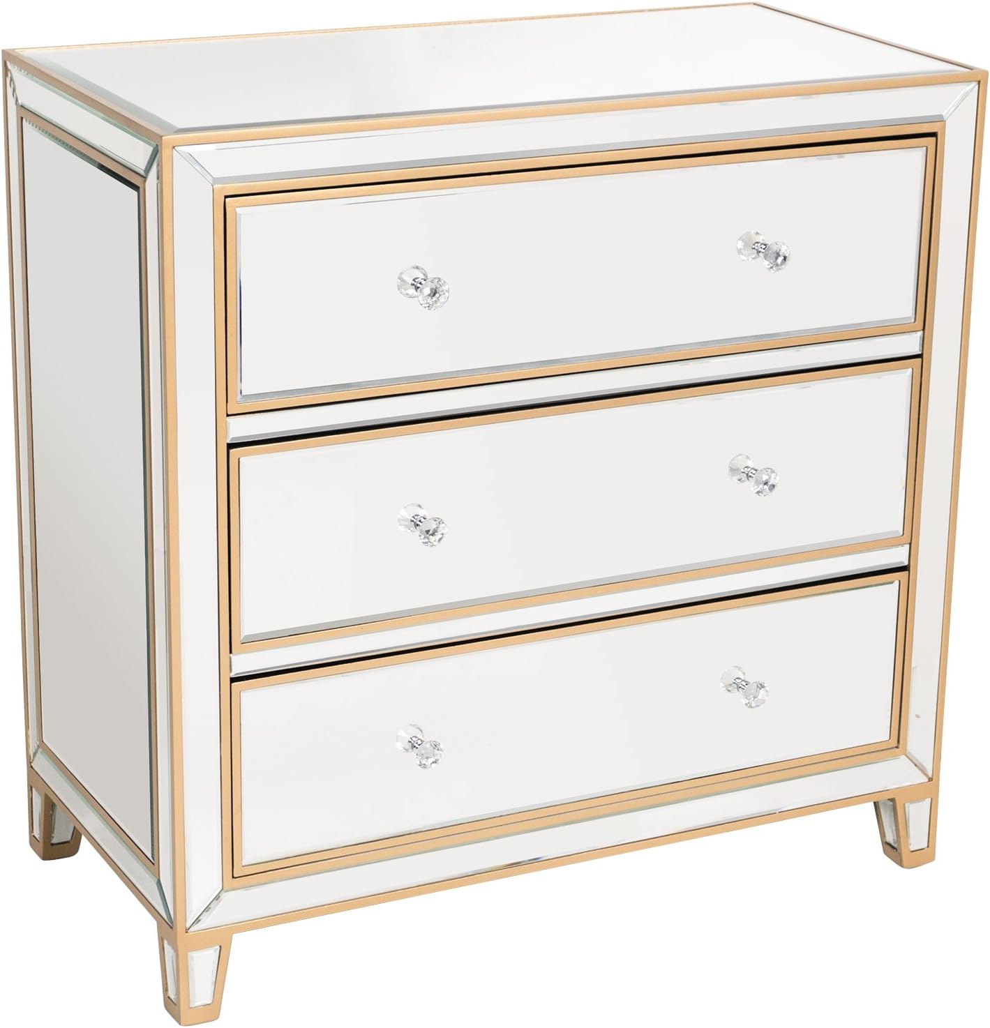 Amazon Com Mirrored Cabinet Hall Chest With 3 Drawers Home Kitchen