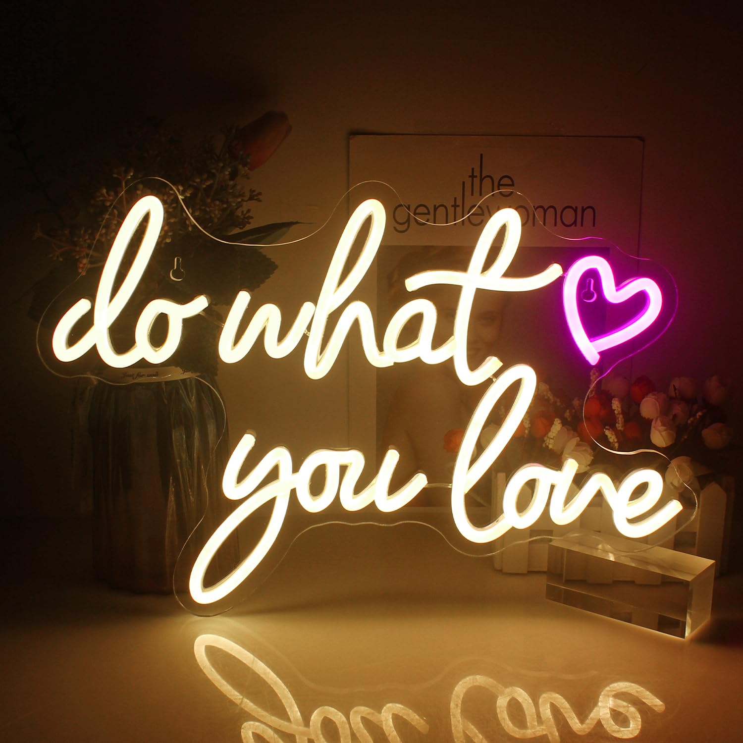 Do What You Love Neon Light Sign, Warm White Neon Signs for Wall Decor, Letter Led Sign with USB Powered for Bedroom, Livingroom, Study — image 1