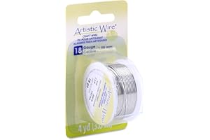 Artistic Wire, 18 Gauge Tarnish Resistant Tinned Copper Craft Wire, Silver Color, 4 yd