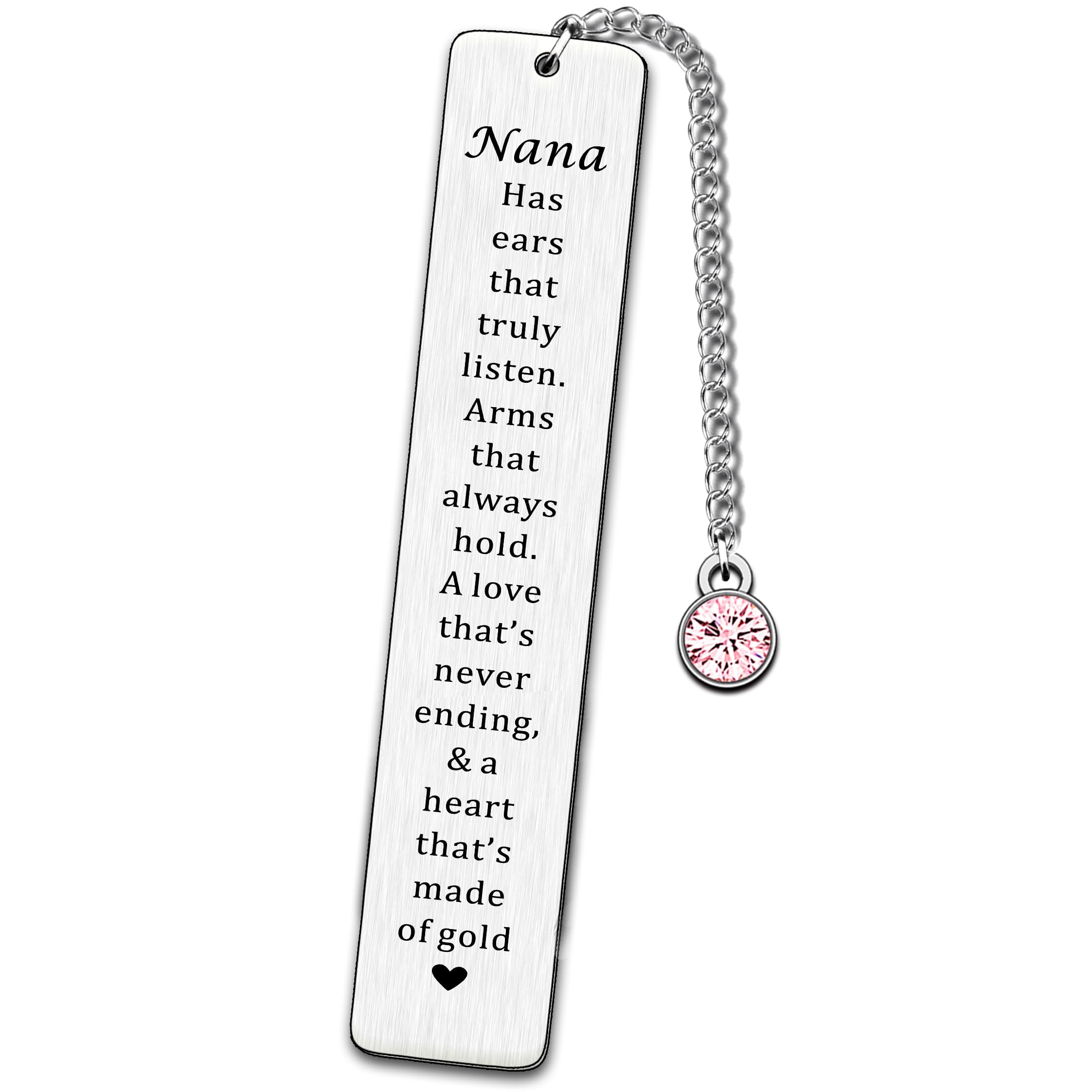 AMZQ Nana Gifts Nana Bookmark from Grandchildren Nana Appreciation Gifts Nana Mothers Day Present Has Ears that Truly Listen
