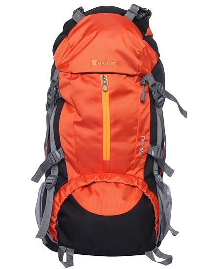 Impulse 65 Ltrs Orange Trekking Backpack (Inverse U Orange)
