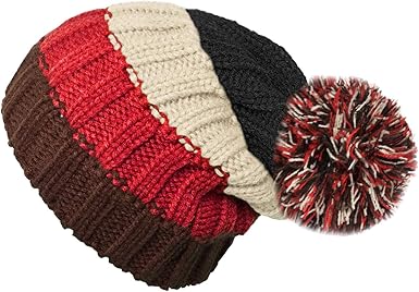 womens red bobble hat