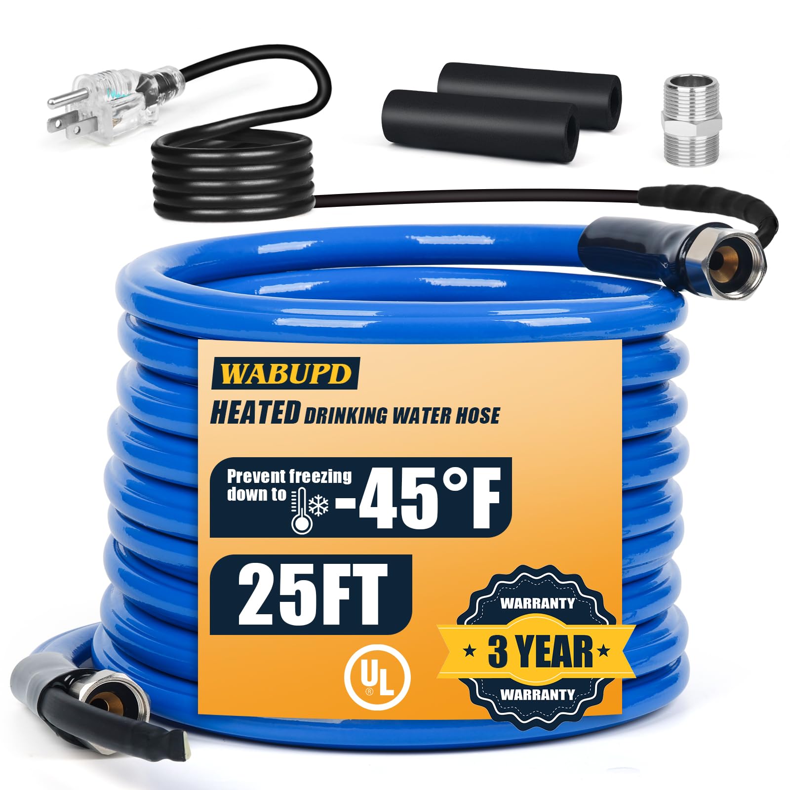 Photo 1 of 25FT Heated Water Hose for RV,Heated Drinking Water Hose,Anti-freezing Temperature Down to -47°F, Great Rv Accessories for Campers, Livestock, Agriculture (25FT)