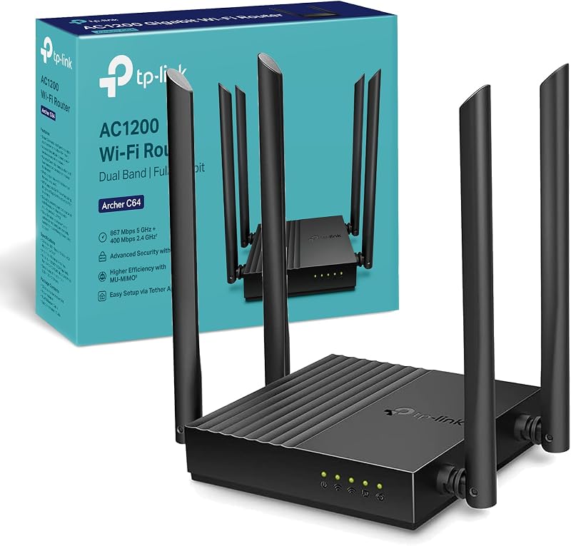 TP-Link Archer C64 MU-MIMO Dual-Band Wireless Router Gigabit Ethernet AC1200