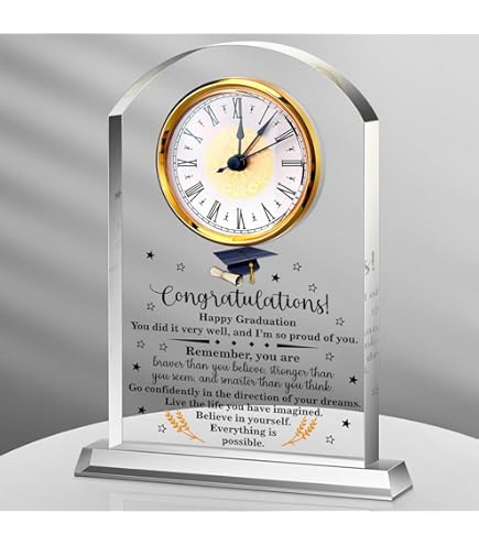 Amazon.com: Qianwei Graduation Gift for Her Him - Crystal Clock