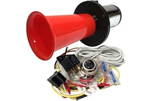 OEMLINK International LTD OOGA Horn Red Antique Classic Car Hot Rod Oooga Ahooga with Installation Wire Kit and Button