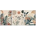 Marllifenney Orange Boho Plants Canvas Wall Art Abstract Botanical Poster Set of 3 Modern Nature Wall Decor Floral Prints Painting Picture for Living Room Bedroom Kitchen Office 16x24in Unframed