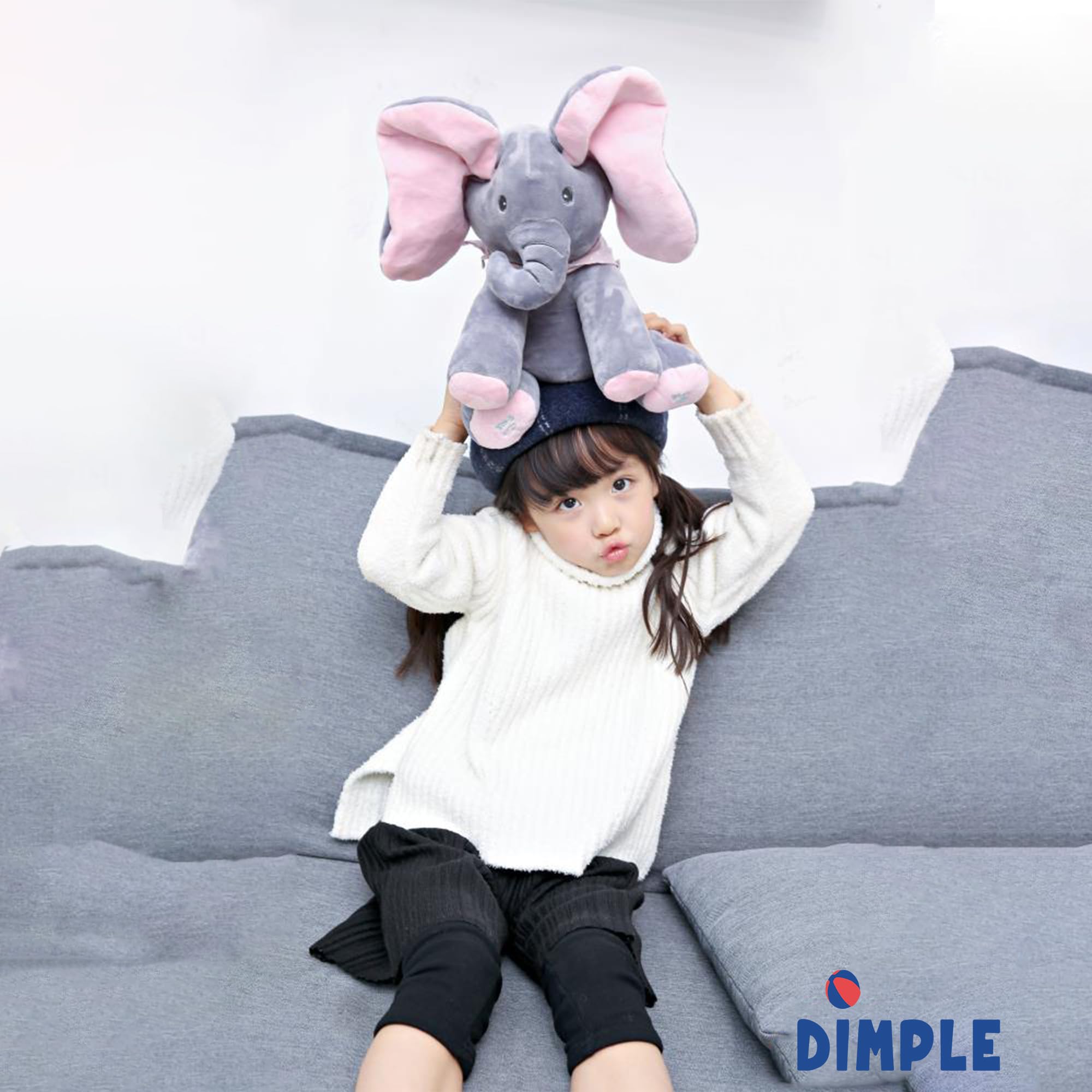 Dimple Kaia Baby Animated Stuffed Plush Singing Peek A Boo Elephant w