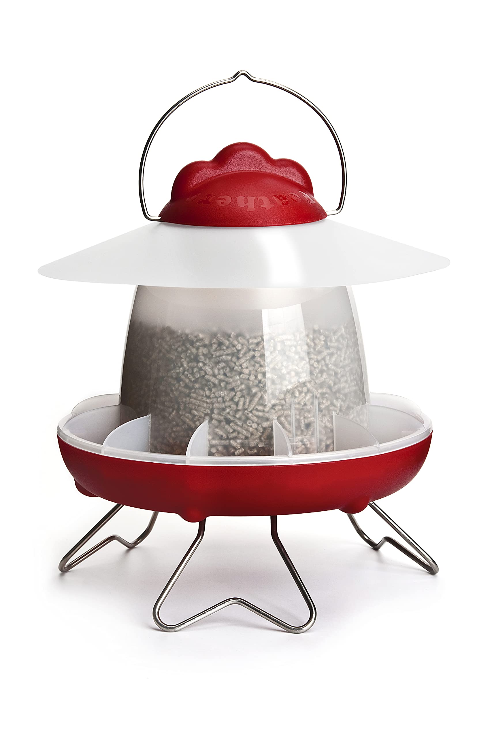 Feathers & Beaky | Chicken Feeder with Flexible Rain Shield | Adjustable legs | Anti-Tip Function | Durable Design (1.3kg capacity)