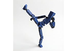 LUCKY13TOY 3D Printed Multi Joint Movable Mechanical Doll Model, Toy Design Style, Custom Desktop Ornament (Blue)