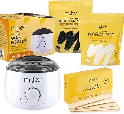 Mylee Professional Waxing Kit with Heater 500g Hard Wax Beads 2x 500g