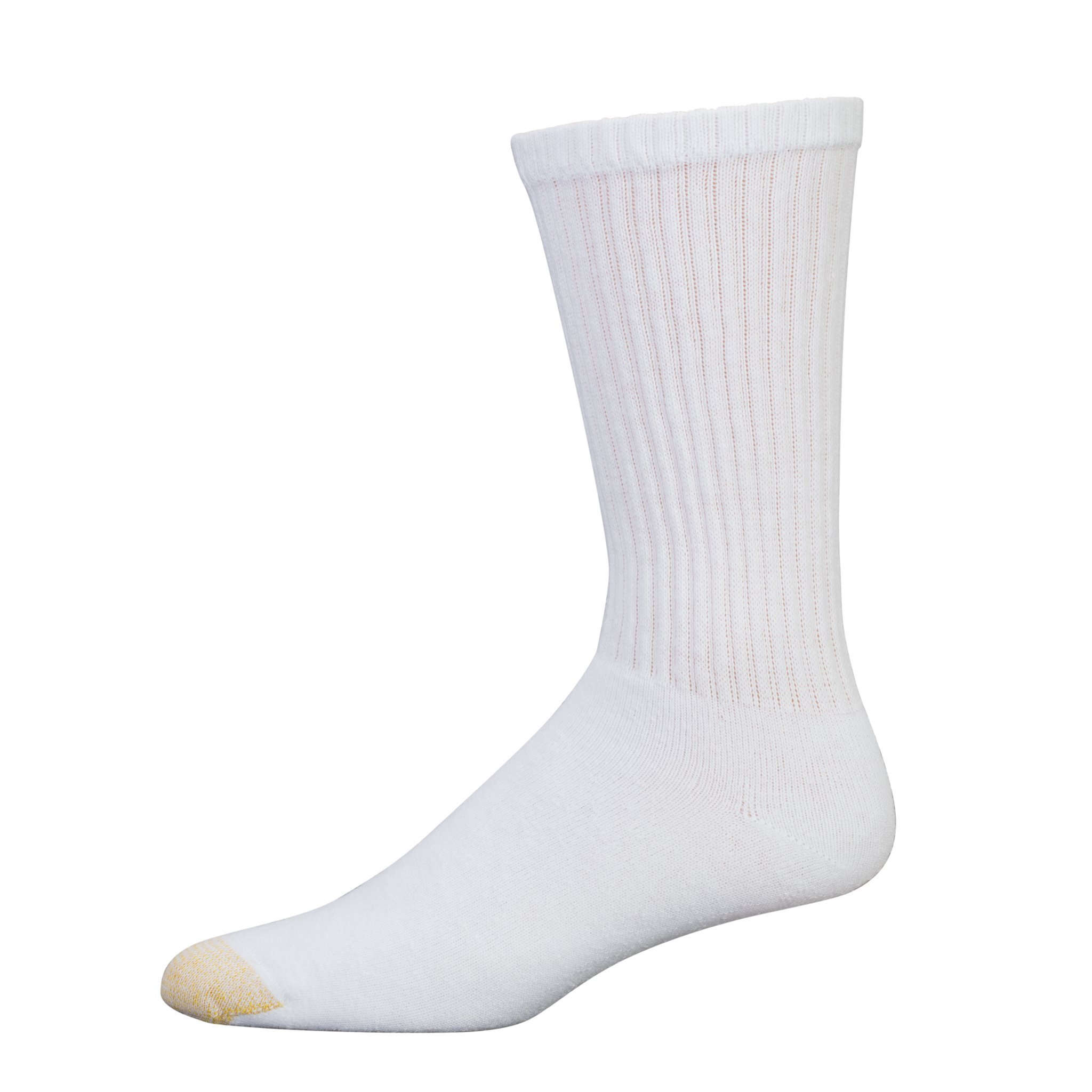 Gold Toe Mens Athletic Crew Sock White 6Pack Sock Size 1315 Fits Shoe