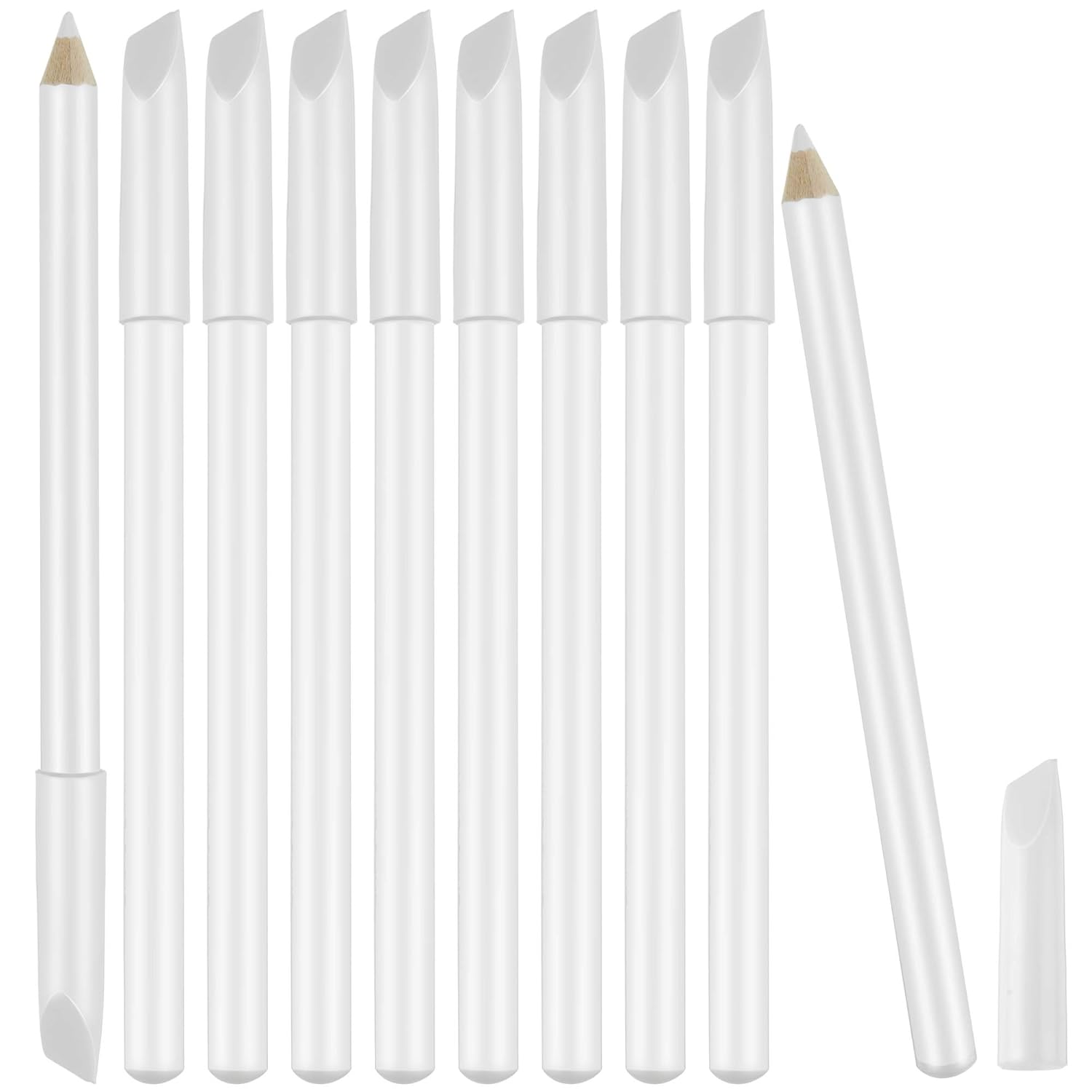 10 Pieces White Nail Pencils 2In1 Nail Whitening Pencils