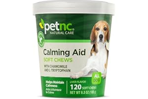 PetNC Natural Care Calming Aid Soft Chews for Dogs, 120 Count