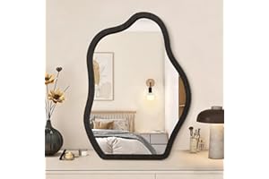 Vintage Table Mirror Wood Framed Standing Mirrors High Definition for Desk or Wall Stand Up Tabletop Countertop Bedroom Bathr