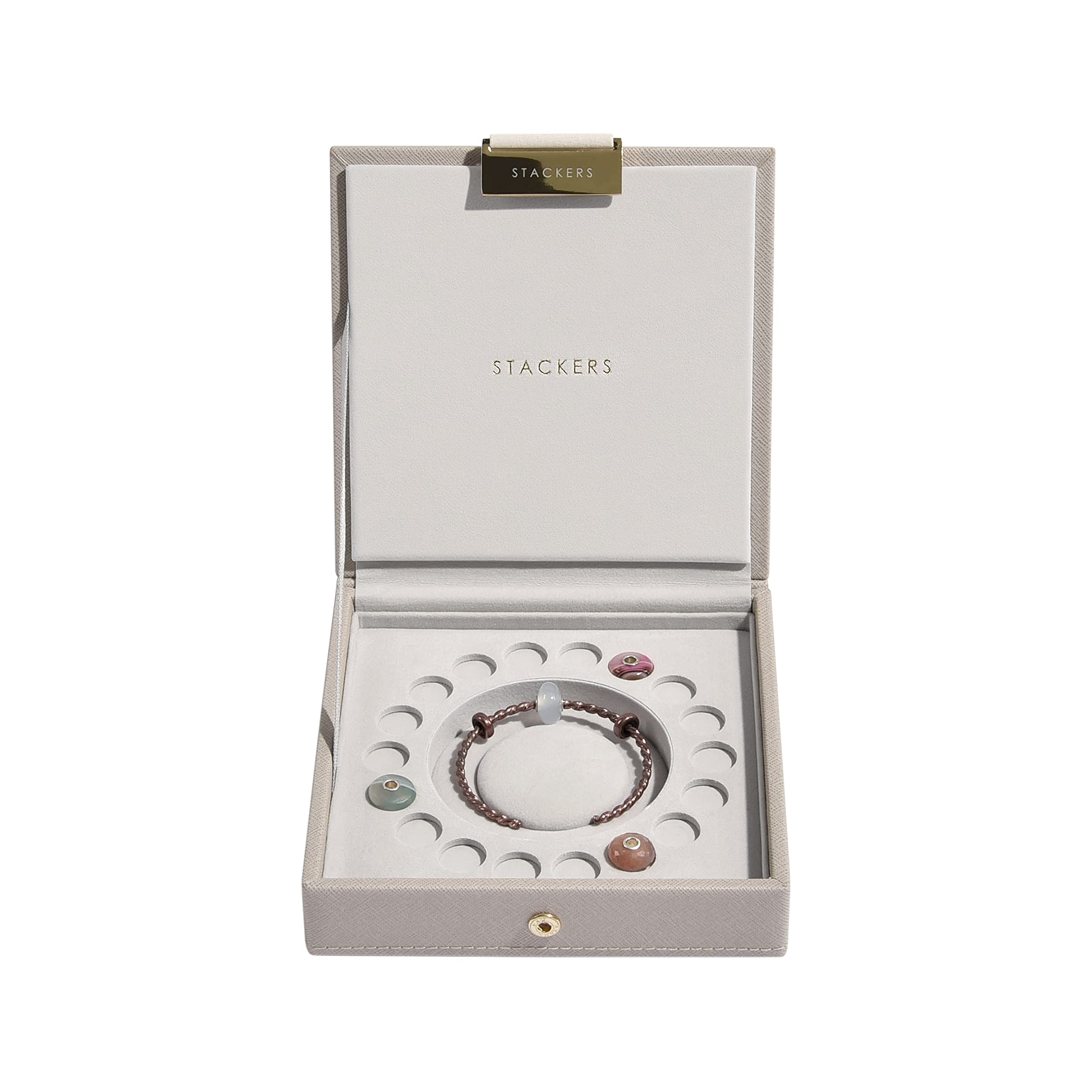 Stackers Taupe Charm Lidded Jewellery Box