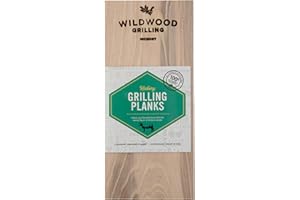 Wildwood Grilling 2-Pack PREMIUM Grade 5" x 11" Hickory Grilling Planks - Adds a Distinctive, Savory Smoke to Food - USA-Made & Sourced - 100% Natural Product for Beef, Lamb, Wild Game & More