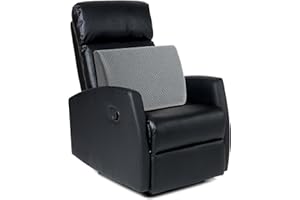 MABOZOO Memory Foam Back Support Cushion for Recliner Chair,Lumbar Support Pillow for Elderly,Extra Large Lumbar Support Pillow with Extension Straps,Grey