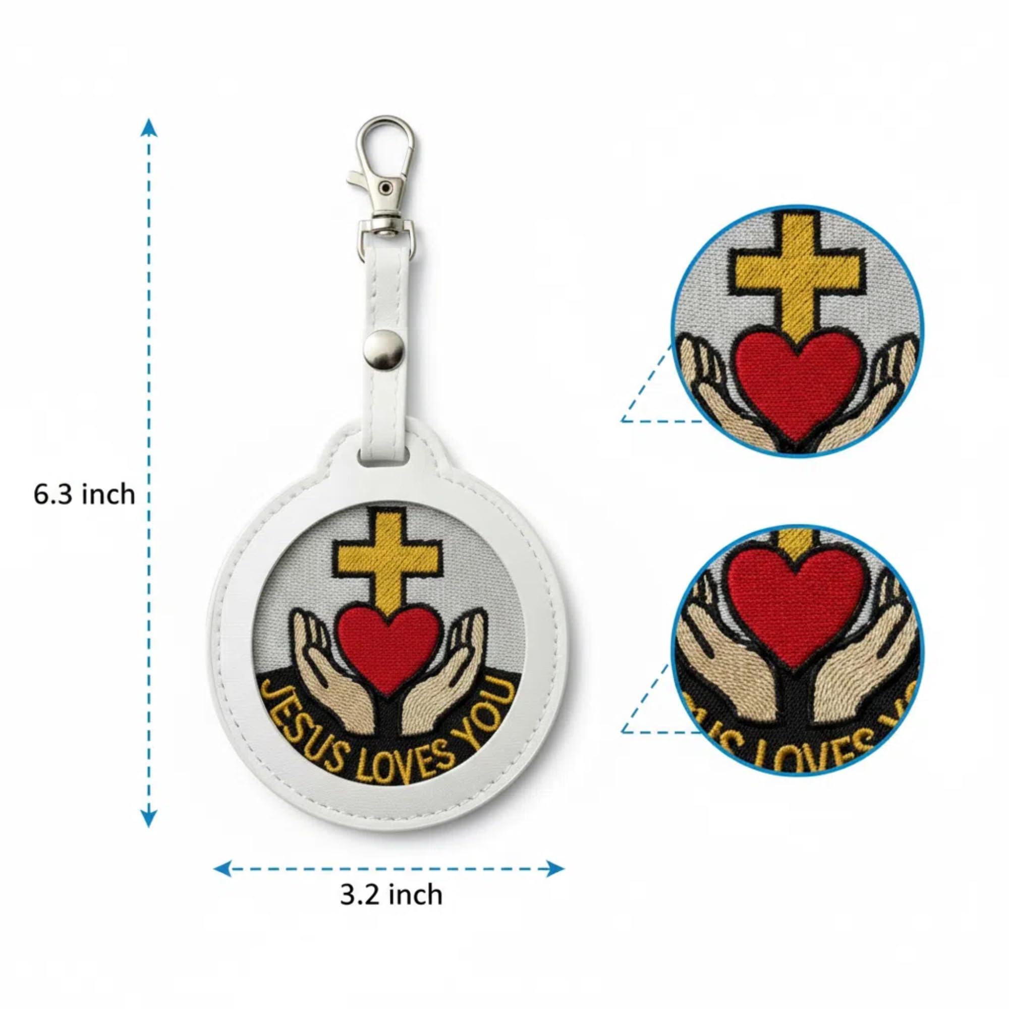 Ctctoo NFC Bible Verse Keychain | Jesus Loves You Embroidered Patch | Tap for Daily Scripture | Inspirational Christian Gift for Men & Women & Youth Groups | Smart Religious Tag for Backpacks & Keys