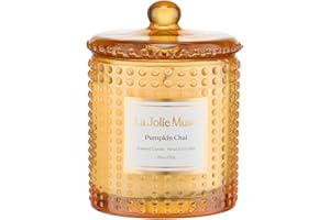 LA JOLIE MUSE Pumpkin Chai Candle| Spicy Chai & Vanilla | 10 oz Soy Wax Candle | 55 Hours Clean Burn | Elegant Home Décor & Hosting Gift