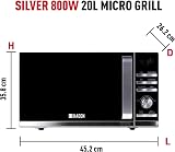 Haden 20L Microwave Oven & Grill 800W/900W - 5 Power Levels, Child Lock view 2