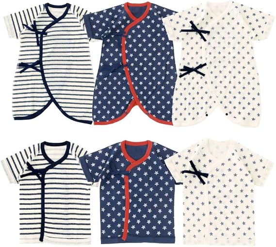 Amazon Co Jp ベビー服 新生児 肌着セット 6枚組 50 60cm 男の子 短肌着 コンビ肌着 赤ちゃん P6018d 00 31 服 ファッション小物