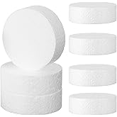 VILLCASE 7 Pcs White Foam Circles for Crafts, 6 Inch Round Foam Discs, Cylinders for Diy Projects, Arts, Floral Arrangements,