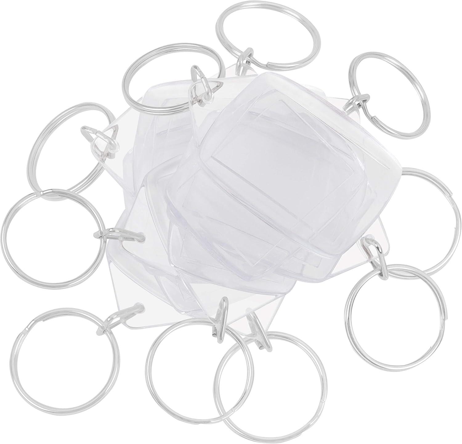 Kurtzy Blank Photo Insert Keychains (100 Pack) - Each Keyring is 5.4 x 3.4cm - Translucent Clear Acrylic Key Rings for Double-Sided Photos - Small Picture Frames for Family, Friends, Gifts & Craft at  Men’s Clothing store