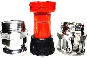 SAFBY Fire Hose Nozzle 2 Inch NPSH/NPT Thermoplastic Fire Equipment Spray Jet Fog with 2 Inch Aluminum Female and Male Fitting