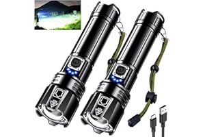 AKNEAR Rechargeable LED Flashlight 990000 High Lumens, Super Bright Flashlights with Zoomable & USB C Rechargeable & 5 Light 