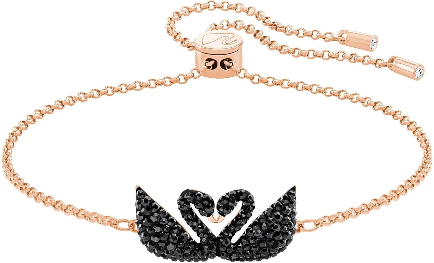 SWAROVSKI Iconic Swan Bracelet Multi/Rose Gold/Black/Clear Crystal MD: Jewelry
