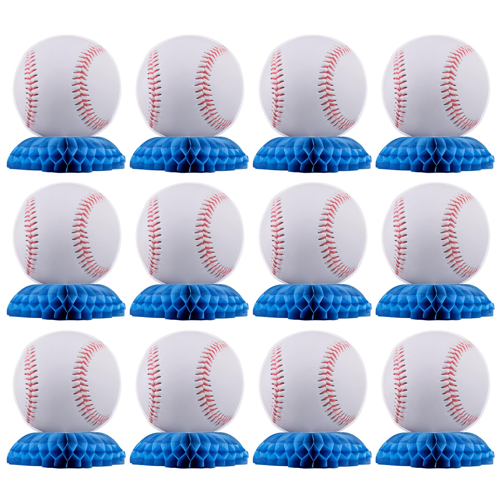 Photo 1 of 12pcs Baseball Centerpieces for Tables, Baseball Party Honeycomb Decoration Sports Themed Birthday Gameday Decors for Parties Table Toppers & Party Favors