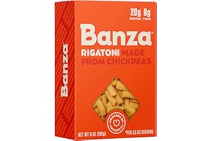 Banza Chickpea Pasta, Rigatoni - Gluten Free Healthy Pasta, High Protein, Lower Carb and Non-GMO - (Pack of 6)
